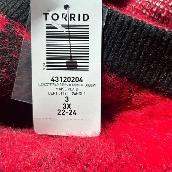 Torrid Red and Black Plaid Cardigan - Picture 9 of 9